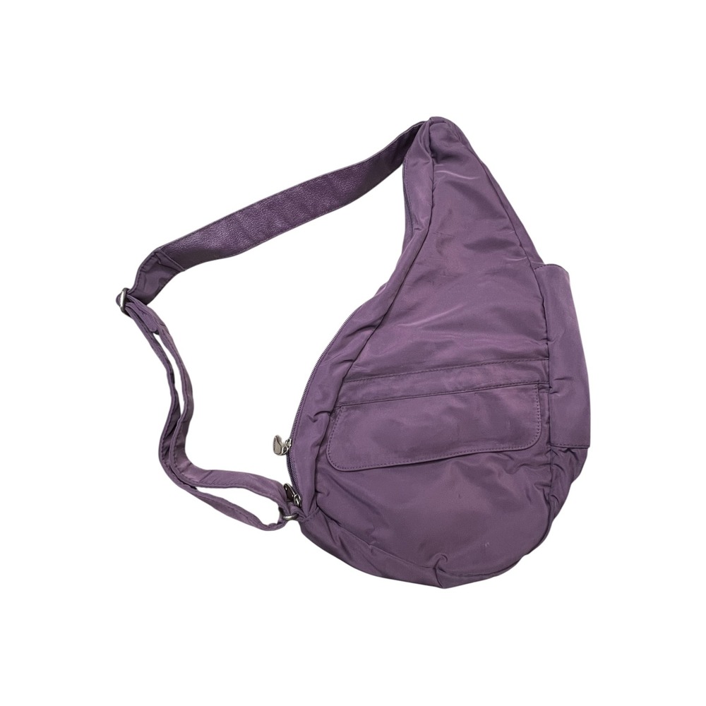 AmeriBag Healthy Back Bag Purple Nylon Ergonomic Sling Crossbody Shoulder Purse